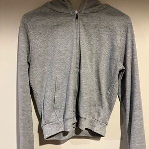 Fabletics Light Gray Textured Hoodie